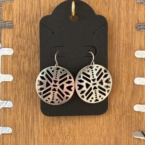 Round Dangle Silver Earrings